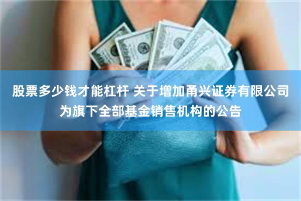 股票多少钱才能杠杆 关于增加甬兴证券有限公司为旗下全部基金销售机构的公告
