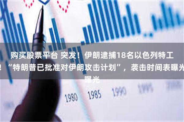 购买股票平台 突发！伊朗逮捕18名以色列特工！“特朗普已批准对伊朗攻击计划”，袭击时间表曝光