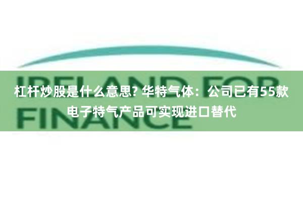 杠杆炒股是什么意思? 华特气体：公司已有55款电子特气产品可实现进口替代