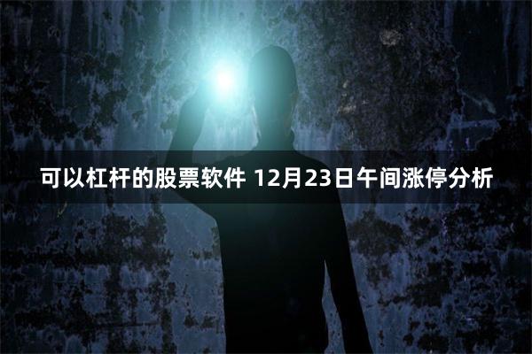 可以杠杆的股票软件 12月23日午间涨停分析