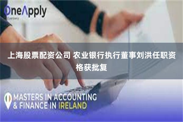 上海股票配资公司 农业银行执行董事刘洪任职资格获批复
