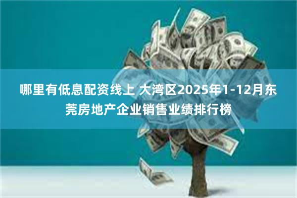 哪里有低息配资线上 大湾区2025年1-12月东莞房地产企业销售业绩排行榜
